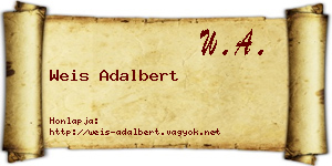 Weis Adalbert névjegykártya
